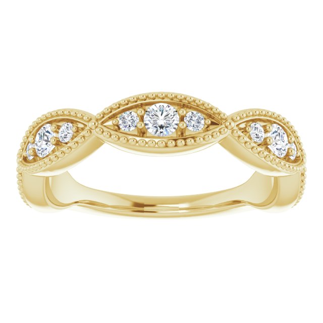 0.50 ct. Round Cut Diamond Wedding Band Milgrain Accent Ring-VIRABYANI